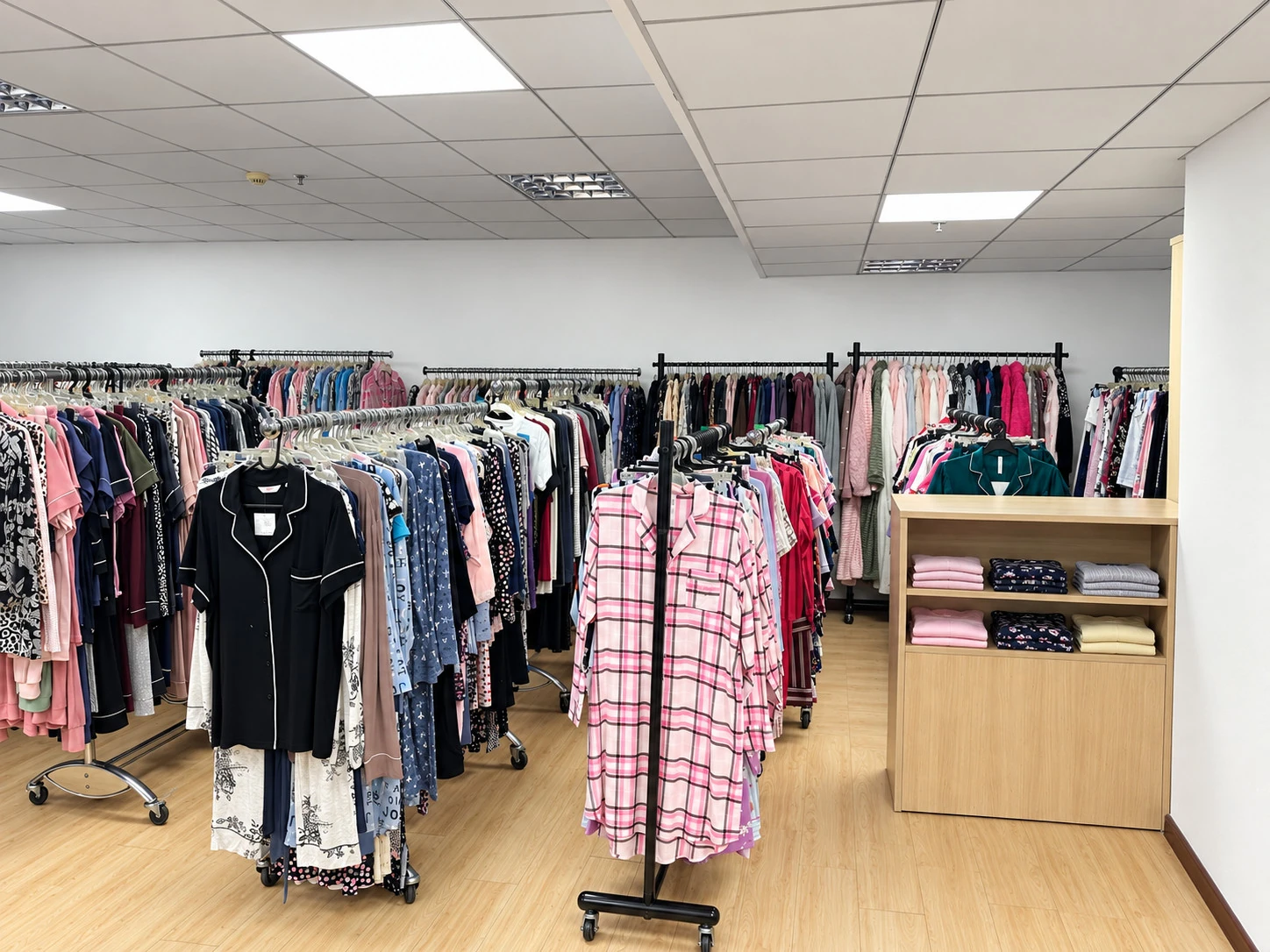 Kailia showroom with a range of garment samples